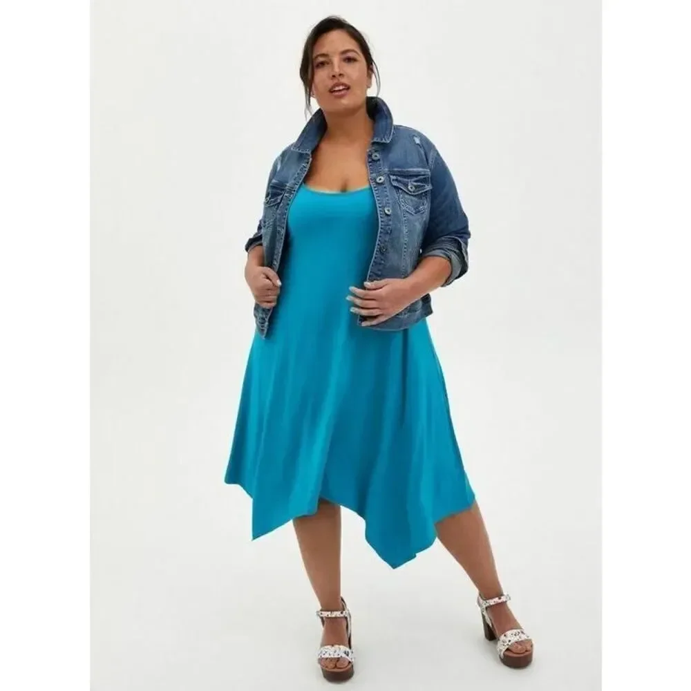 ✨Torrid Midi Jersey Teal Trapeze Sz 4X Dress✨